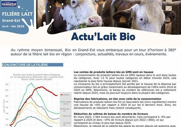 Actu&rsquo;Lait Bio Avril-Mai 2026