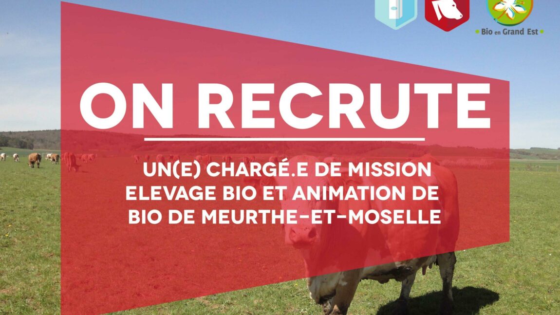 Recrutement : Chargé(e) de mission en Élevage Bio et Animation de Bio de Meurthe-et-Moselle